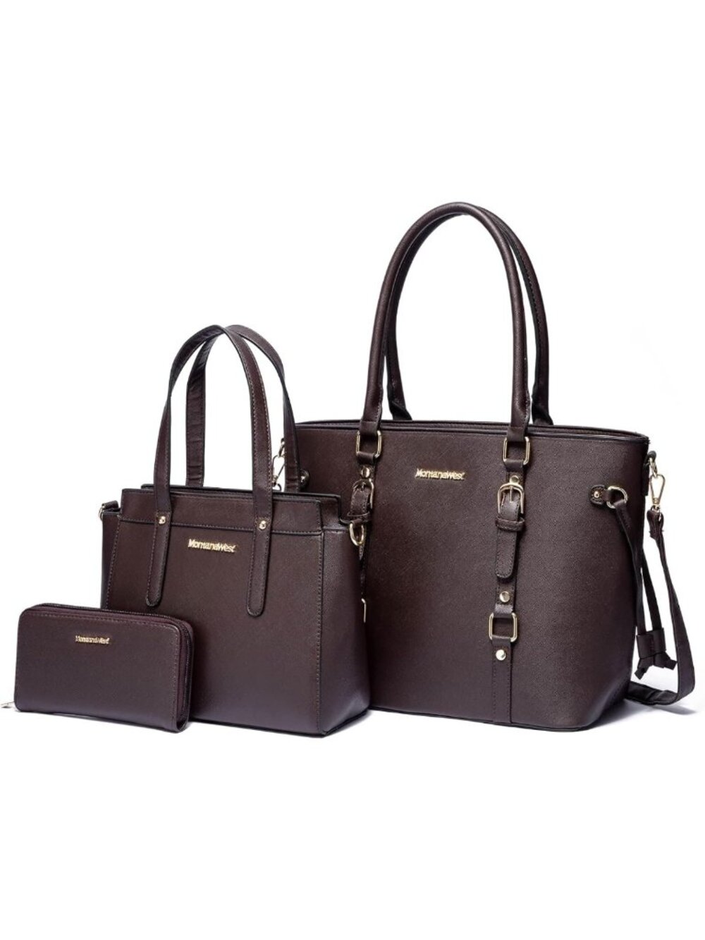 Stylish 3PCS Women's Tote Bag, Wallet & Shoulder Satchel Handbag Set